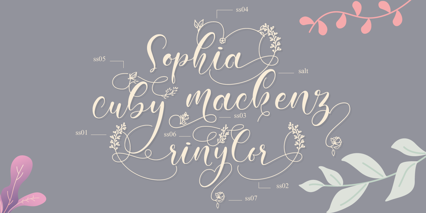 Beispiel einer Amiela Regular-Schriftart